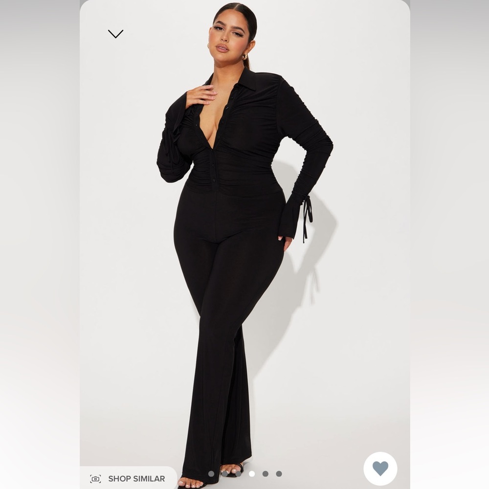 Get a good look ruched jumpsuit fashionnova